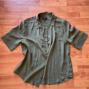 Olive Green silk j.crew Blouse